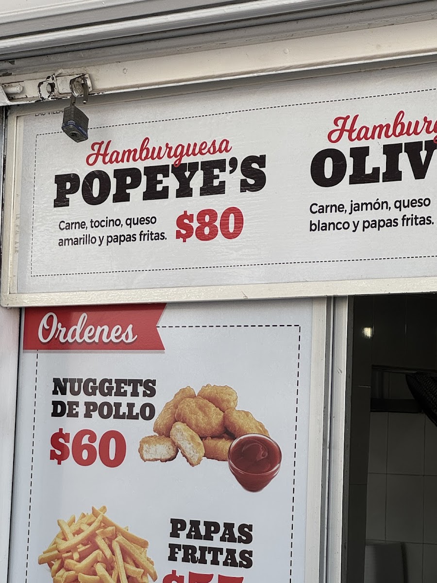 Popeye's Hamburguesas Menu - Image 1
